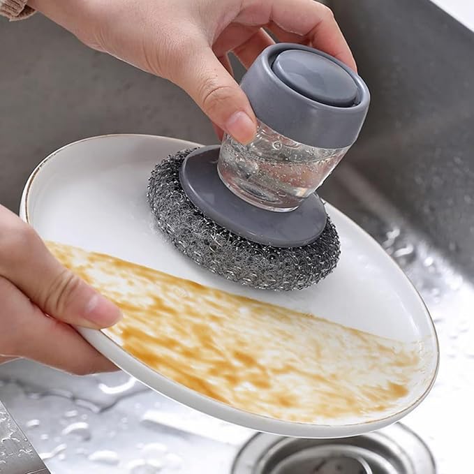 Dish Cleaning Brush with Soap Dispenser